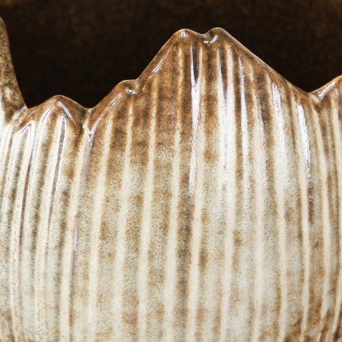 Product Flowerpot Ceramic Egg Broken Cream Brown Ø11.5cm 2 pcs