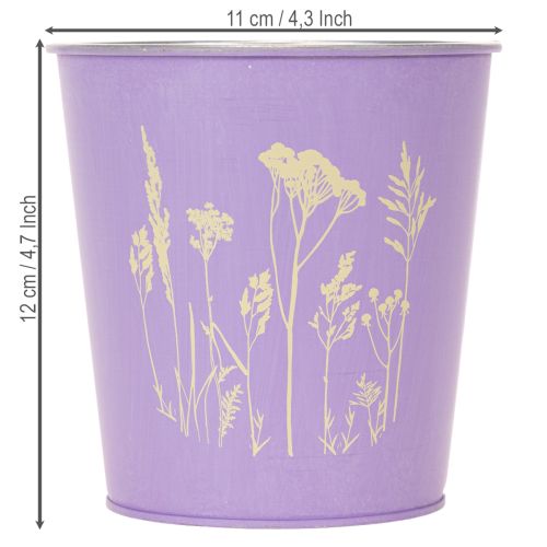 Round pastel-colored flower pot with floral motif for houseplants, 12cm, 3 pieces | Floristik24.ie