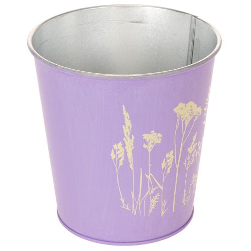Round pastel-colored flower pot with floral motif for houseplants, 12cm, 3 pieces | Floristik24.ie