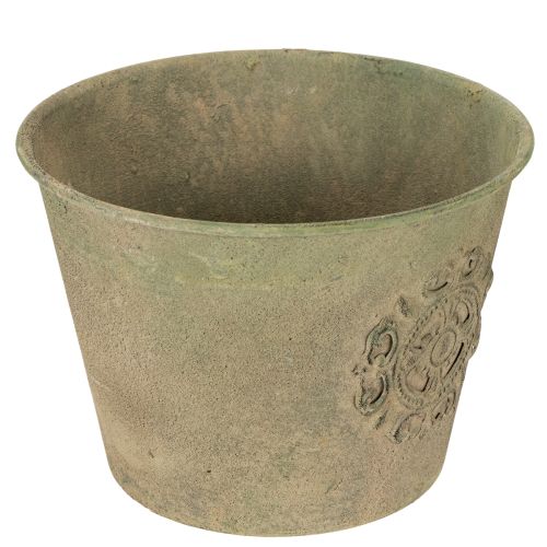 Product Metal flower pot, green, vintage, Ø22cm–13.5cm, set of 3