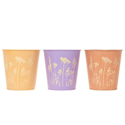 ProductName  
Set of 3 Metal Plant Pots with Pastel Floral Design, 10cm  

ProductDescription  
<h2>Decorative Metal Plant Pots with Pastel Floral Design</h2>  

<p>Bring charm and character to your home with this set of 3 metal plant pots, featuring a de | Floristik24.ie