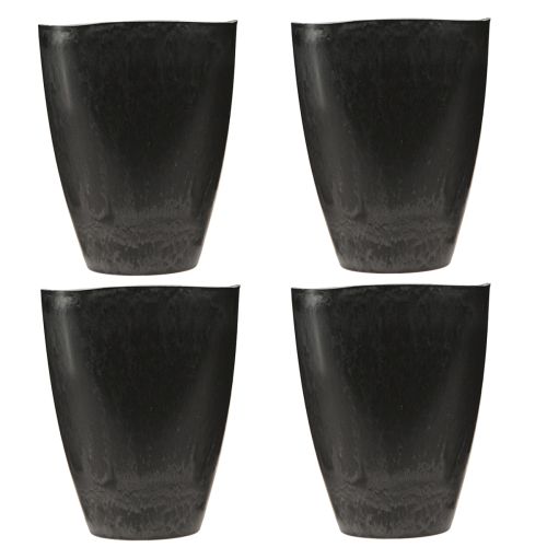 Product Orchid Pot Flowerpot Plastic Anthracite 13.5x13x16.5cm 4pcs
