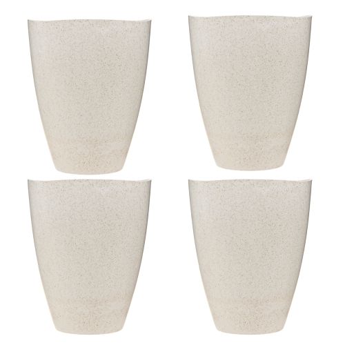 Product Orchid Pot Flowerpot Plastic Beige Mottled 13.5x13cm H16.5cm 4pcs