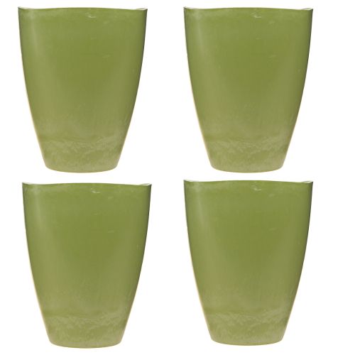 Product Orchid Pot Flowerpot Plastic Vase Green H16.5cm 4pcs
