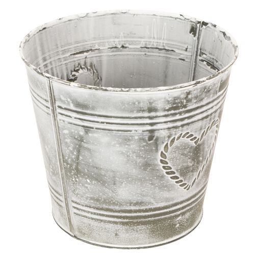 Product Shabby Chic Flower Pot, Metal Planter, Heart-Shaped, Ø17.5cm, H15.5cm