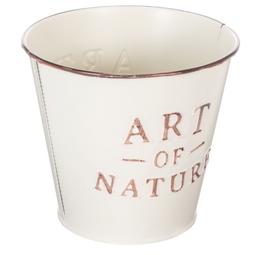 Zinc flower pot, cream, Ø15cm H13.5cm | Floristik24.ie