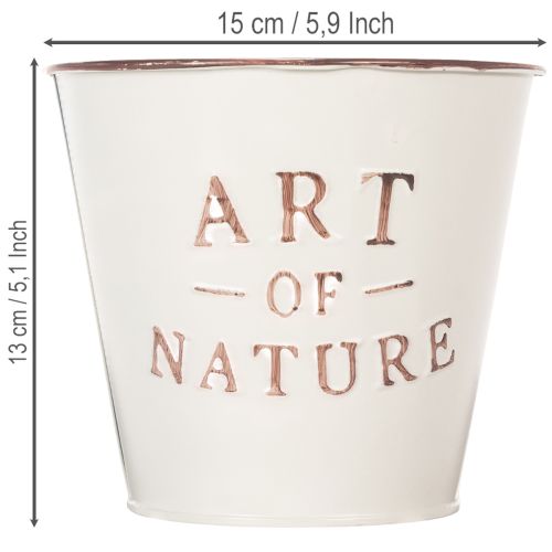 Zinc flower pot, cream, Ø15cm H13.5cm | Floristik24.ie