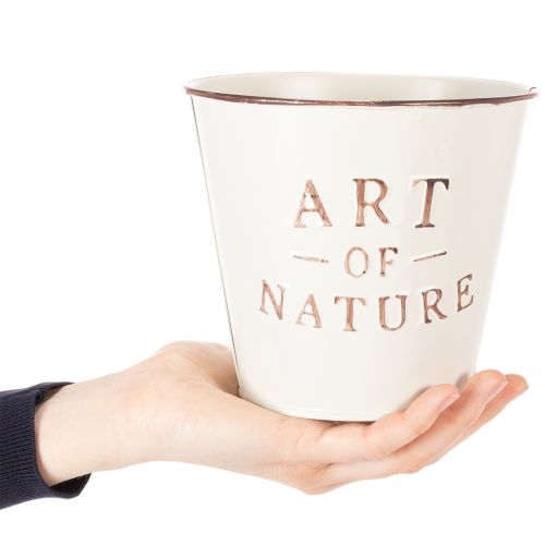 Product Zinc flower pot, cream, Ø15cm H13.5cm