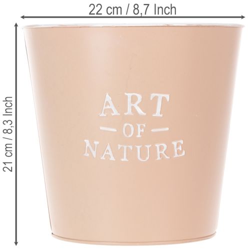 Product Zinc flower pot, metal planter, antique rose, Ø22cm H21cm