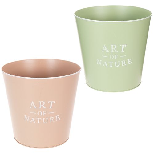 Round Zinc Planters in Pastel Colours - Set of 2 (22cm) buy online | Floristik24.ie