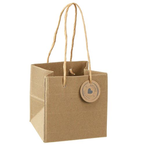 Floristik24 Paper Flowerpot Ribbed with Foil 12x12cm 8 pcs