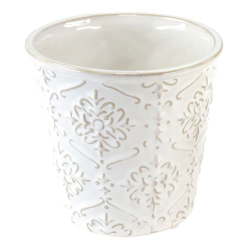 Floristik24 Flower pot ceramic planter white cream beige Ø13.5cm 2pcs