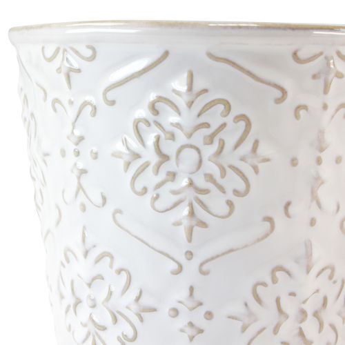 Product Flowerpot Ceramic Planter White Cream Beige Ø13.5cm 2 pcs