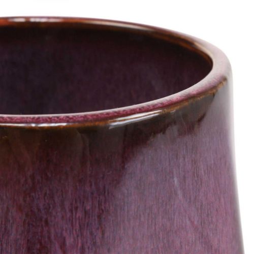 Floristik24 Flower Pot Ceramic Planter Red Hexagonal Ø18cm H15cm