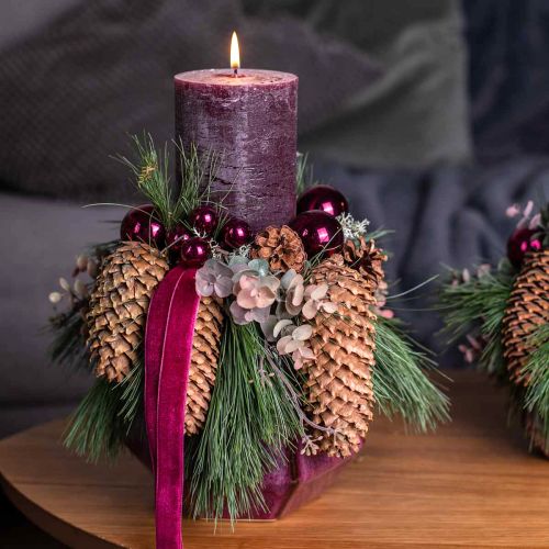 Floristik24 Flower Pot Ceramic Planter Red Hexagonal Ø18cm H15cm