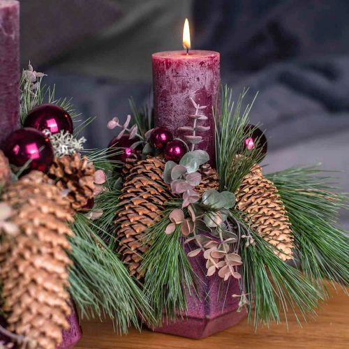 Floristik24 Flower Pot Ceramic Planter Red Hexagonal Ø14cm H12cm