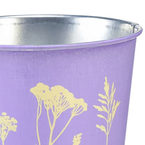 Product Flowerpot metal planter purple flowers Ø10cm H10.5cm