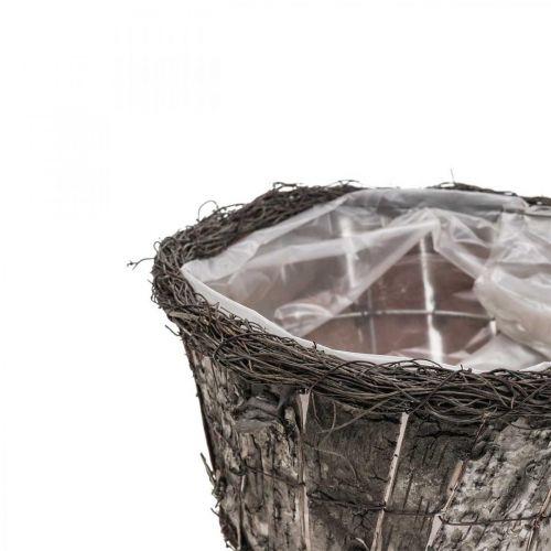 Product Birch bark flower pot with natural vine design, Ø28cm, H15cm, planter