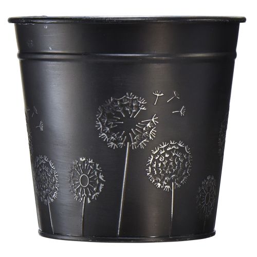 Product Black and silver flower pot, metal planter, Ø12.5cm H11.5cm