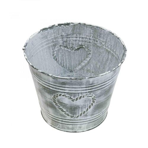 Floristik24 Flower pot shabby chic planter metal heart Ø17cm H13.5cm