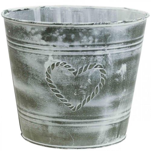 Floristik24 Flowerpot Shabby Chic Planter Metal Heart Ø22cm H17.5cm