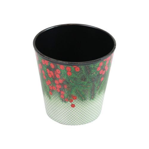 Floristik24 Flower pot Christmas planter bucket Ilex Ø11cm H10.5cm