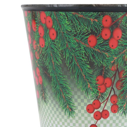 Floristik24 Flower pot Christmas planter bucket Ilex Ø11cm H10.5cm