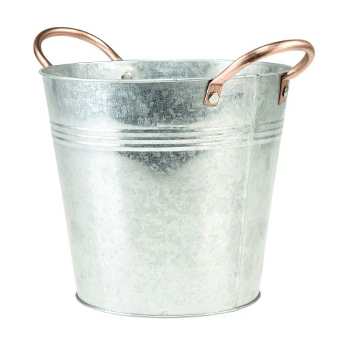 Floristik24 Flower pot with handles metal mini bucket Ø9.5m H8cm