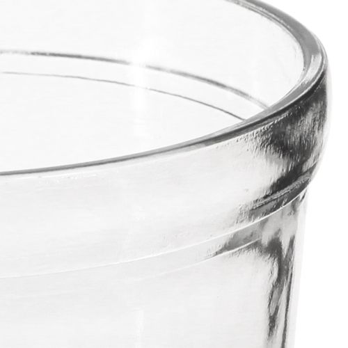 Floristik24 Flowerpot Glass Clear Conical Ø12cm H12.5cm 2pcs