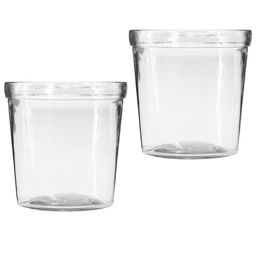 Floristik24 Flowerpot Glass Clear Conical Ø12cm H12.5cm 2pcs