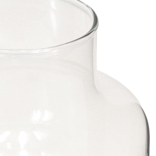 Product Flower vase glass decorative vase with neck clear Ø14.5cm H25cm