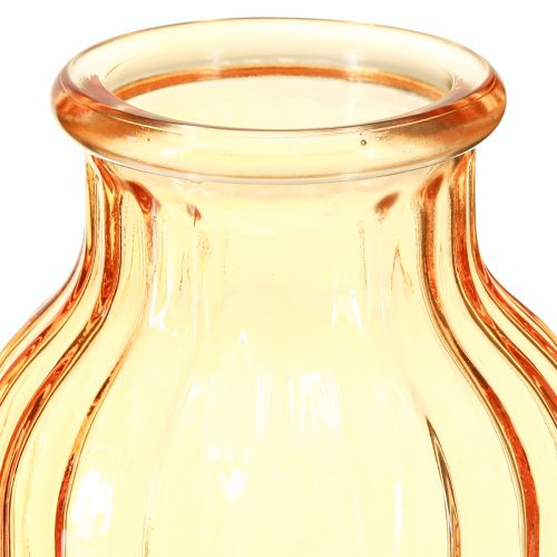 Product Flower vase glass orange retro design Ø11cm H14.5cm 2pcs
