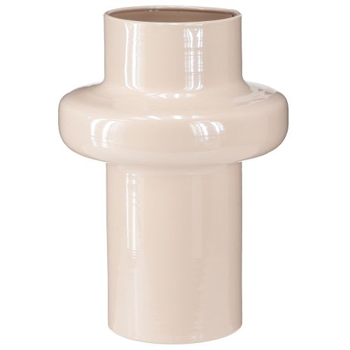 Floristik24 Flower vase metal brown cappuccino enamel Ø17cm H23cm