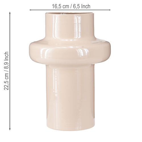 Product Flower vase metal brown cappuccino enamel Ø17cm H23cm