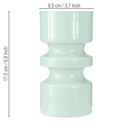 Product Flower Vase Metal in Mint Green Enamel Ø9cm H17.5cm