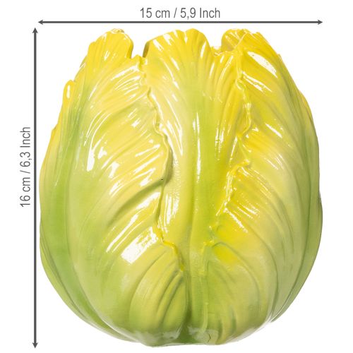 Product Flower vase with striking tulip motif. Perfect for living room decoration. 16cm, 2 pieces.