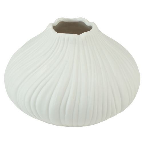 Product Flower vase ceramic onion shape white Ø13cm H13.5cm 2pcs