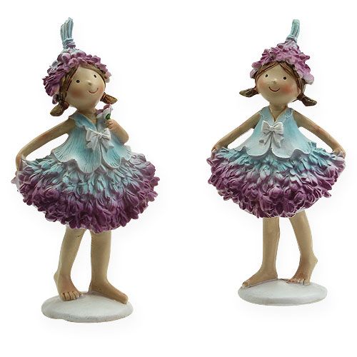 Floristik24 Flower child lilac, blue 17cm 2pcs