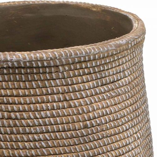 Floristik24 Boho flowerpot ceramic large braided look Ø21.5cm H24cm