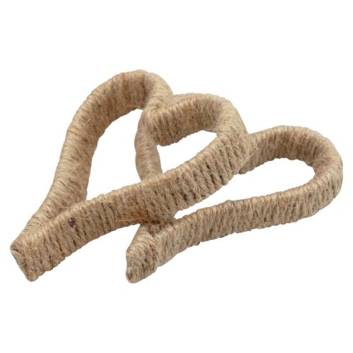 Floristik24 Boho Style Heart Metal Ring Decorative Ring Jute Ribbon 11cm 6pcs