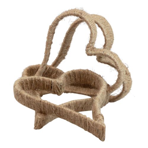 Floristik24 Boho Style, heart metal ring decorative ring jute ribbon 20cm 4pcs