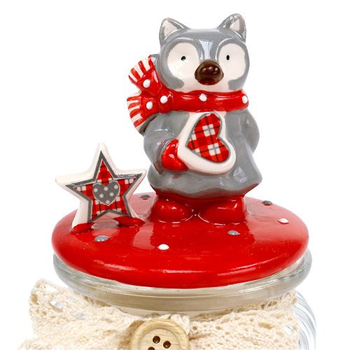 Floristik24 Candy jar with lid fox Ø7.5cm H16cm