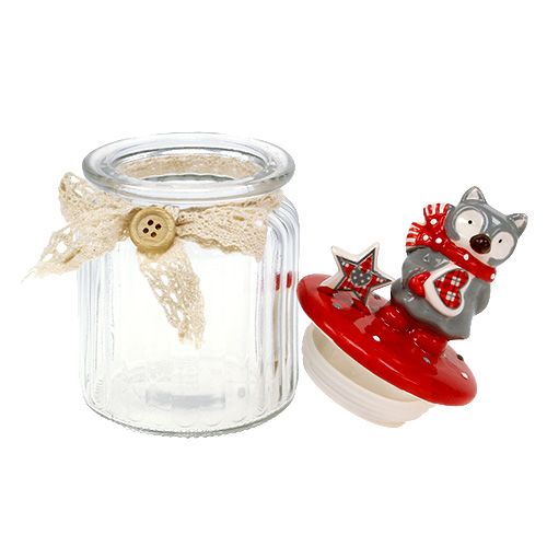 Floristik24 Candy jar with lid fox Ø7.5cm H16cm
