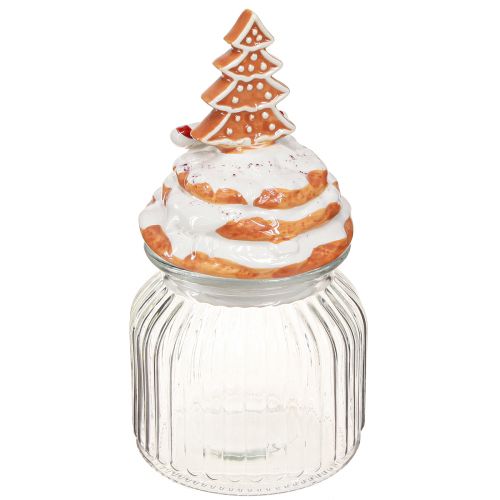 Product Christmas bonbonniere glass, fir cookie jar Ø11cm H21cm