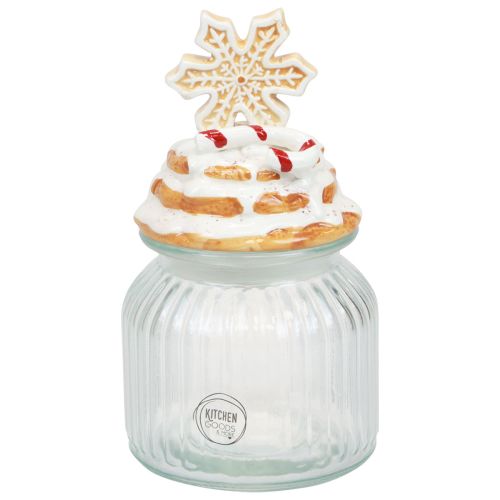 Floristik24.ie Candy jar Christmas cookie jar snowflake H20cm