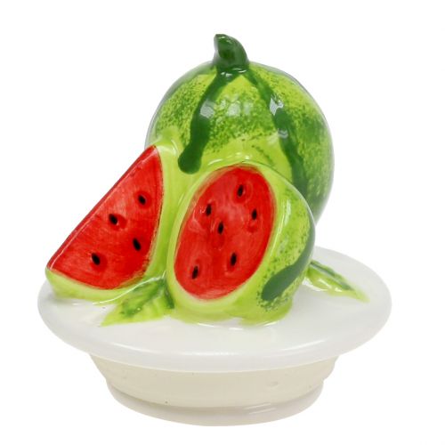 Bonbonniere made of glass with fruit lid melon H15.5cm