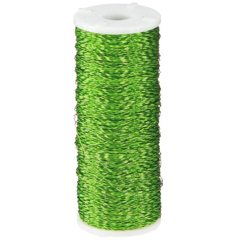 Product Bouillon effect wire decoration Ø0.30mm 100g 140m apple green florist wire craft wire