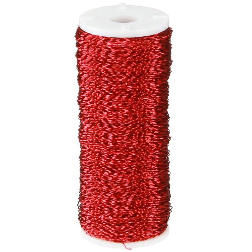 Product Bouillon effect wire red Ø0.30mm 100g 140m - Ideal decoration for Christmas &amp; crafts