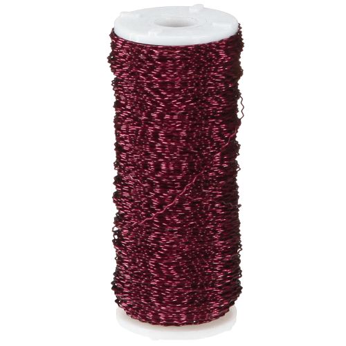 Product Bouillon effect wire Ø0.30mm 140m Bordeaux for crafting and decorating