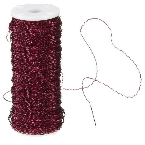 Product Bouillon effect wire Ø0.30mm 140m Bordeaux for crafting and decorating